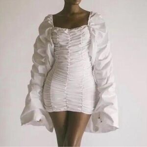 TLZ L’Femme White Ruched Dress